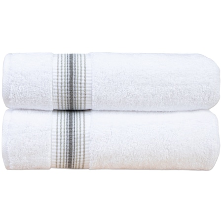 Arkwright Home Aston & Arden Turkish Striped Bath Towel 30x60 Sage (2pk) BT-STT-3060-18-SGE